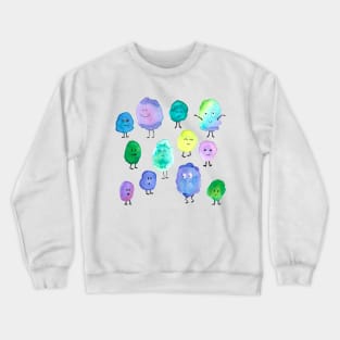 Happy Watercolor Monster Party! Crewneck Sweatshirt